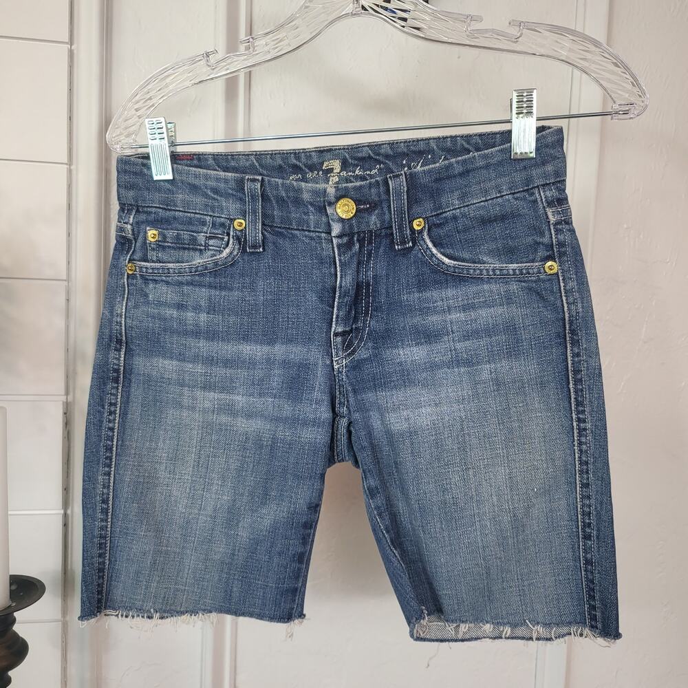 7 for all  Mankind jean cutoff‎ shorts size 24   #124